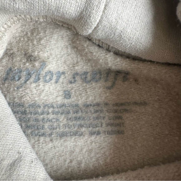 Taylor Swift Folklore Official Merch Album Hoodie Tan Hooded Sweatshirt Sz S - Picture 6 of 8